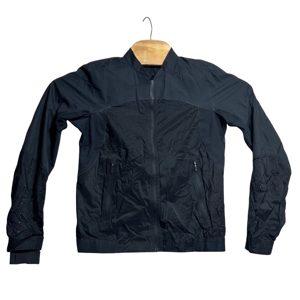 Lululemon Black Full Zip‎ Nylon Windbreaker Jacket Size 6